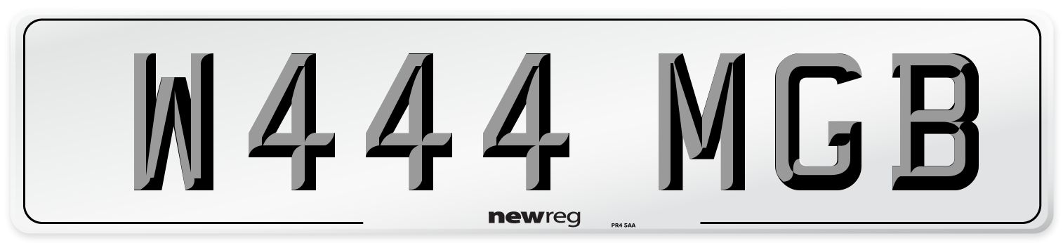 W444 MGB Number Plate from New Reg